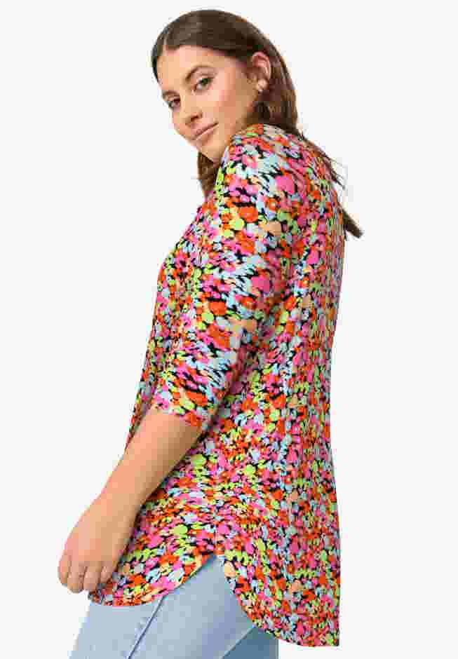 Three-Quarter Sleeve Curved Hem Tunic image number 2