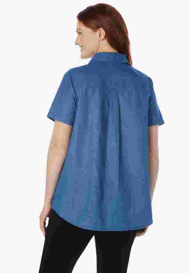 Short-Sleeve Denim Shirt image number 1
