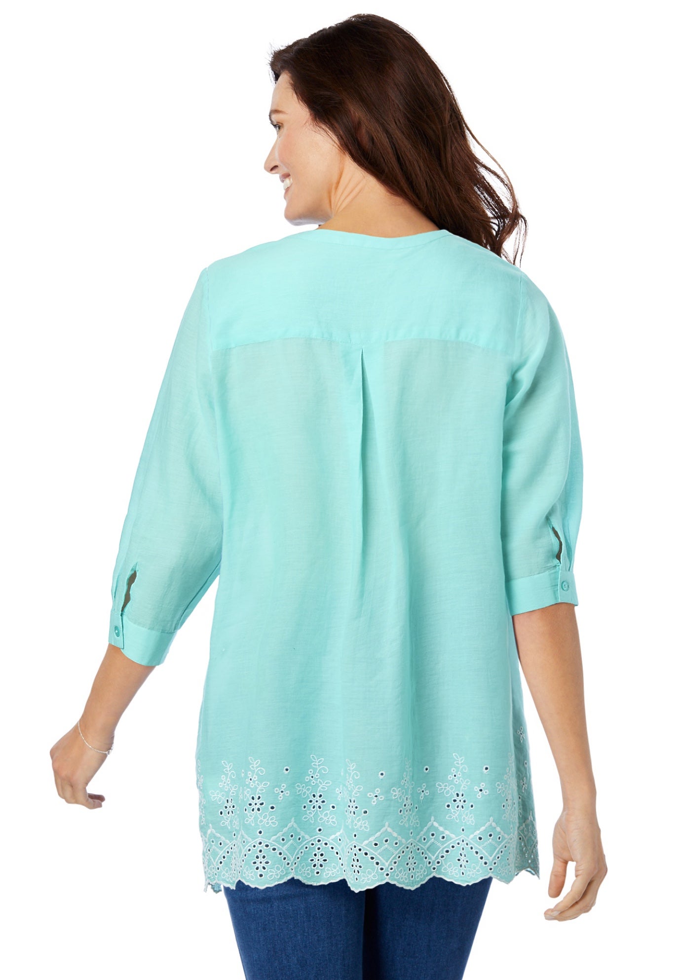 Embroidered Pintuck Tunic image number 1