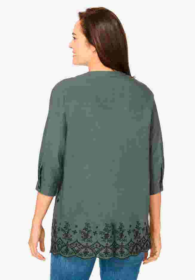 Embroidered Pintuck Tunic image number 1