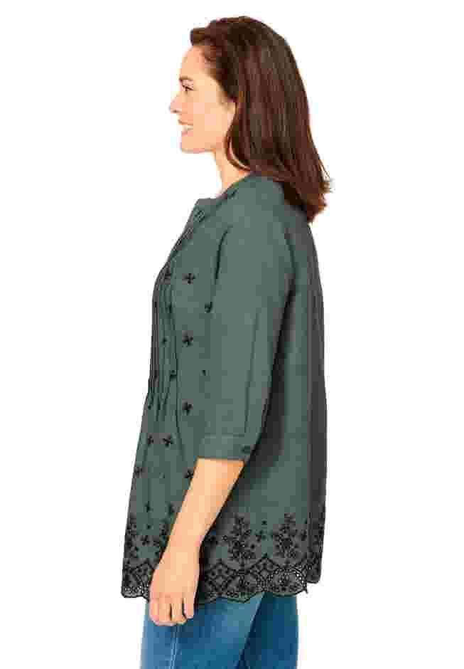 Embroidered Pintuck Tunic image number 2