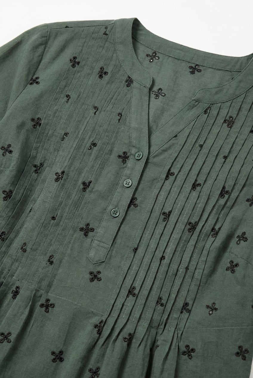 Embroidered Pintuck Tunic image number 4