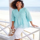 Embroidered Pintuck Tunic image number null