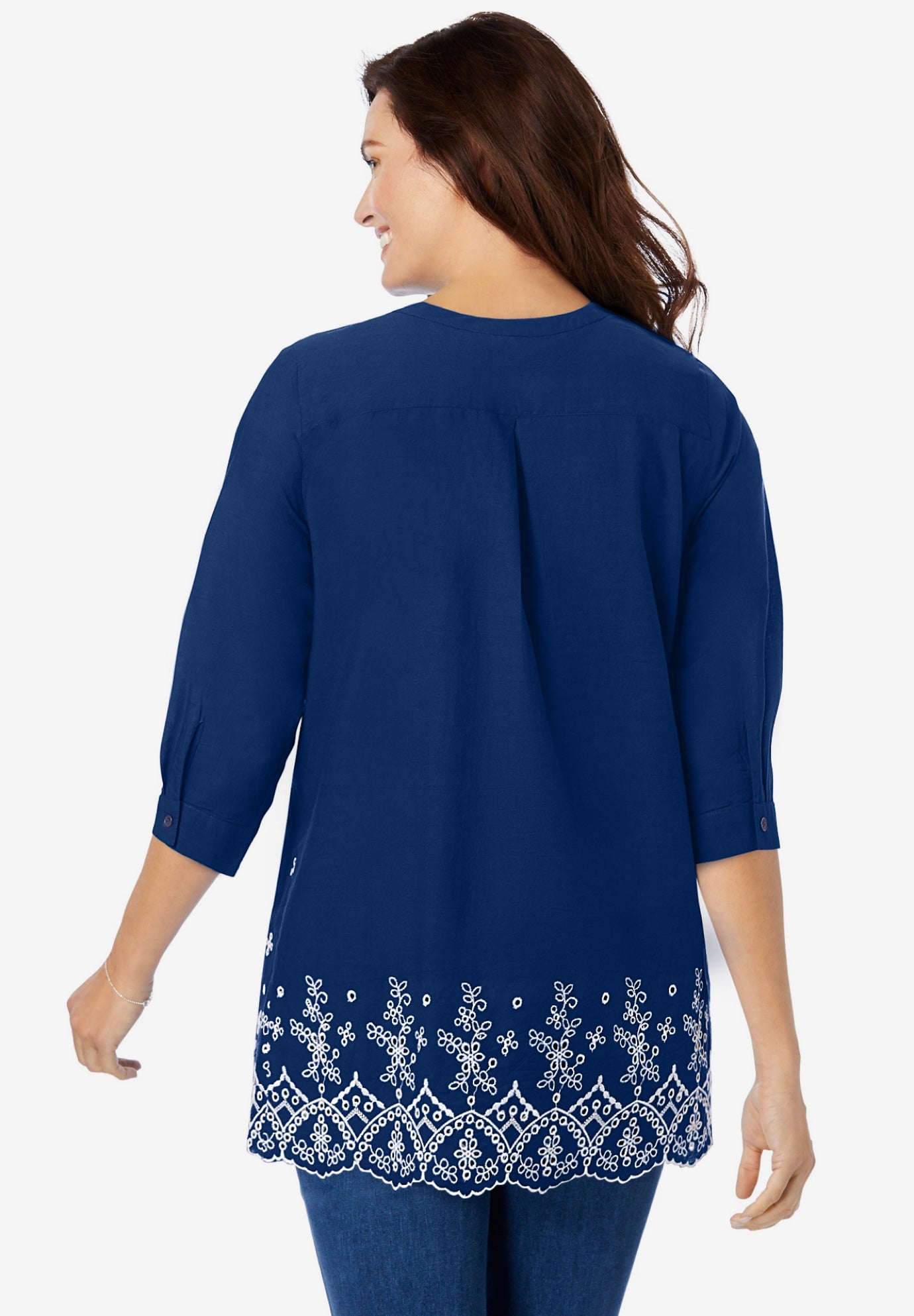 Embroidered Pintuck Tunic image number 1