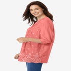 Embroidered Pintuck Tunic image number null