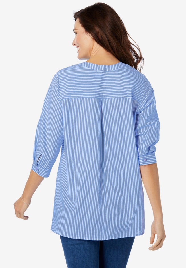 Embroidered Pintuck Tunic image number 1