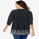 Embroidered Pintuck Tunic image number null