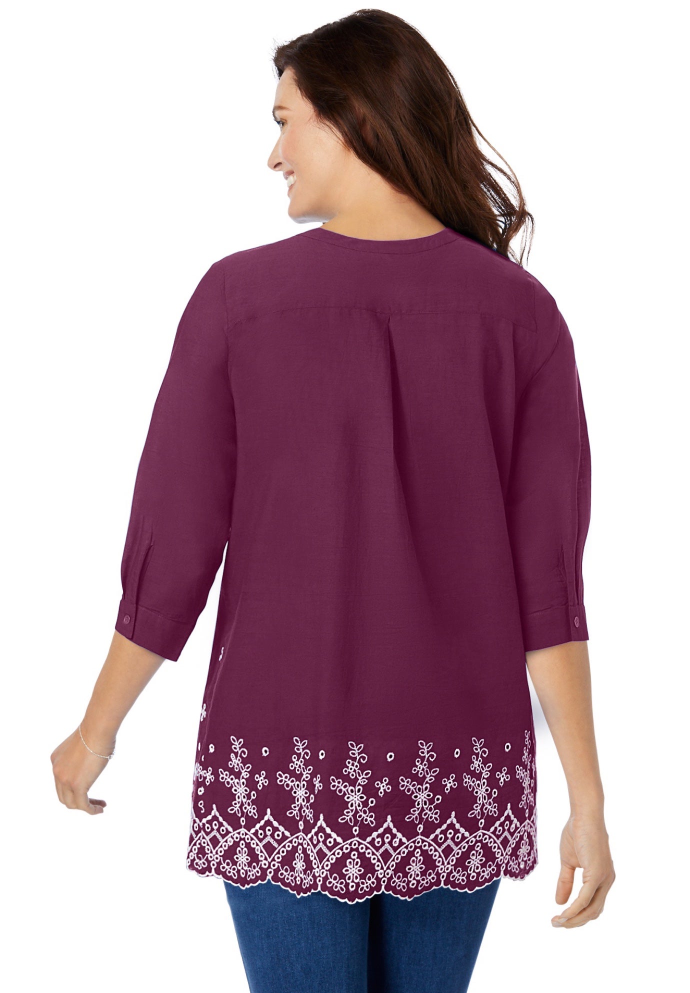 Embroidered Pintuck Tunic image number 1