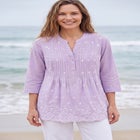 Embroidered Pintuck Tunic image number null