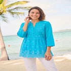 Embroidered Pintuck Tunic image number null