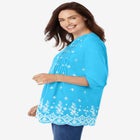 Embroidered Pintuck Tunic image number null