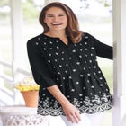 Embroidered Pintuck Tunic image number null