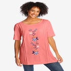 Short-Sleeve Scoopneck Embroidered Tunic image number null
