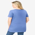 Short-Sleeve Scoopneck Embroidered Tunic image number null