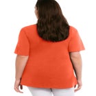 Stretch Knit V-neck Short Sleeve Chest Pocket Tunic image number null