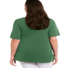 Stretch Knit V-neck Short Sleeve Chest Pocket Tunic image number null