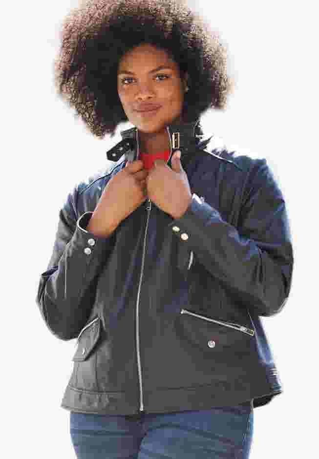 Zip Front Leather Jacket image number 0
