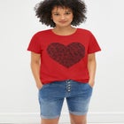 100% Cotton Scoopneck Short Sleeve Graphic Tee image number null