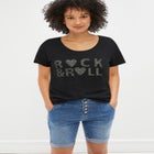100% Cotton Scoopneck Short Sleeve Graphic Tee image number null