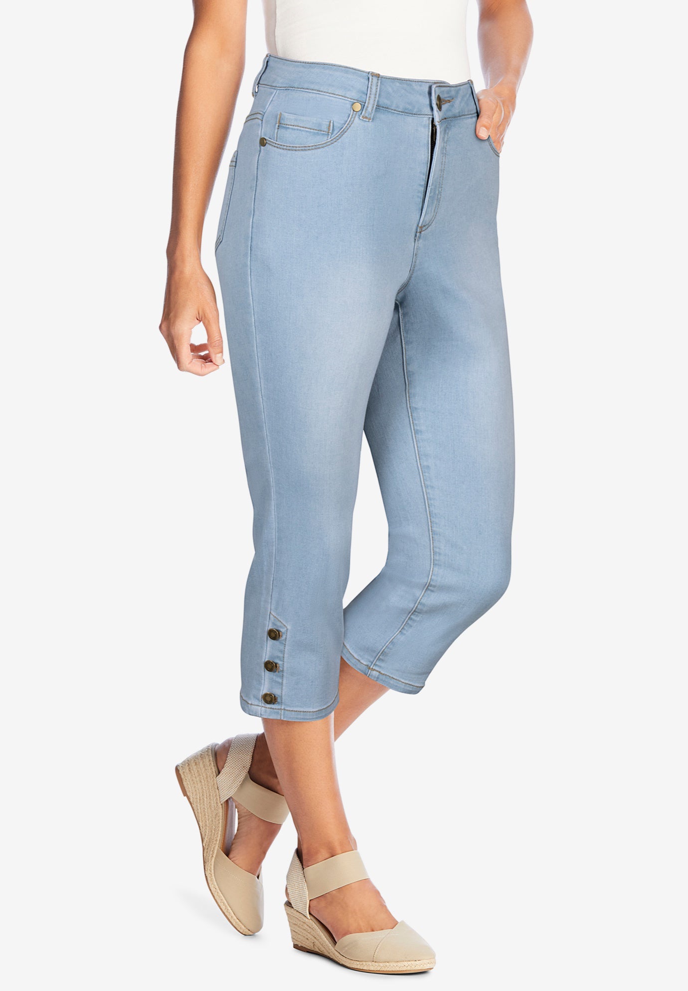 Comfort Stretch Denim Capri image number 0