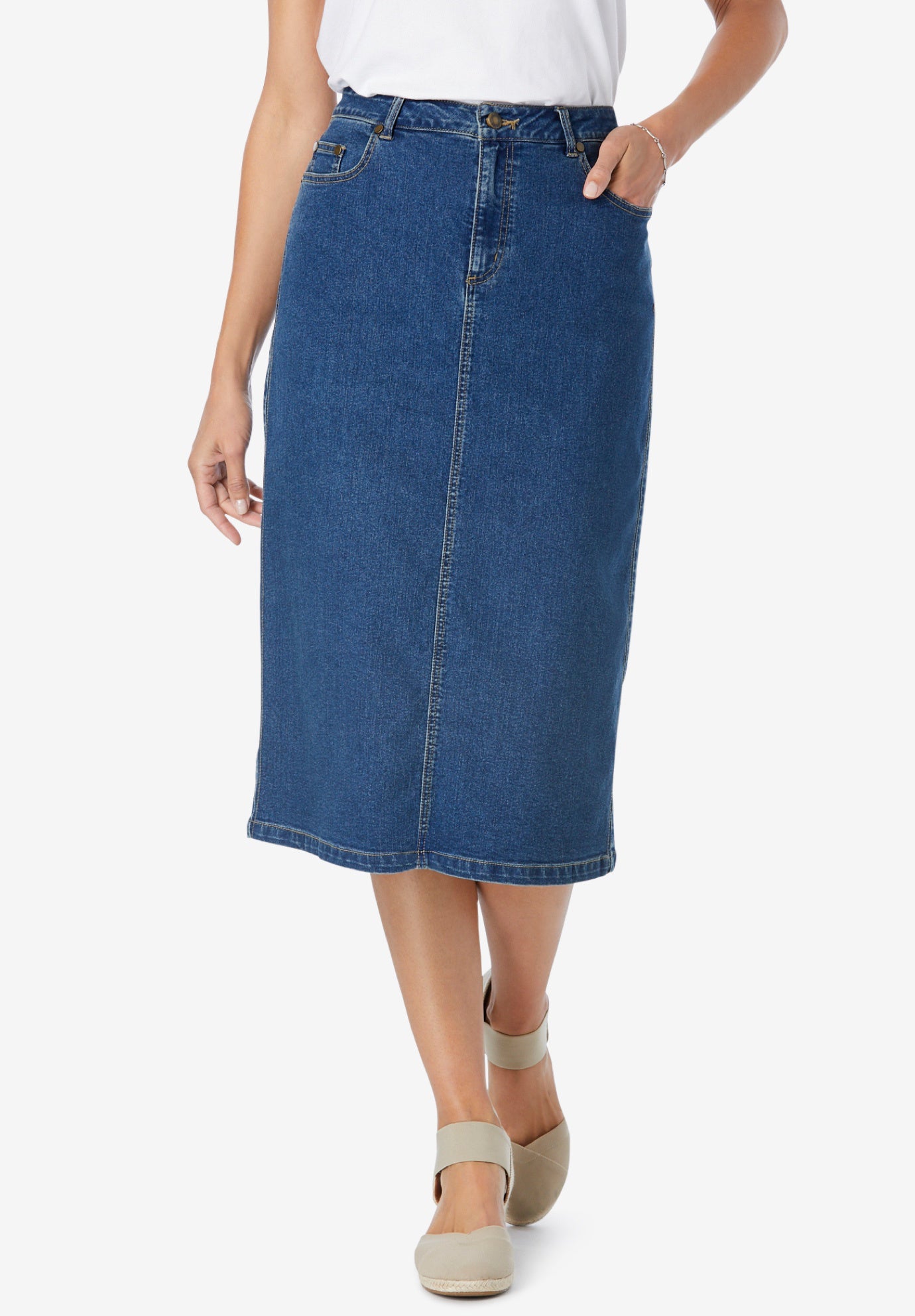 Stretch Denim Five-Pocket Jeans Skirt image number 0