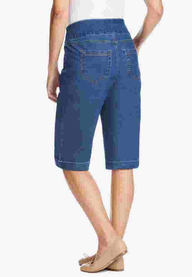 Flex-Fit Pull-On Denim Short image number 1