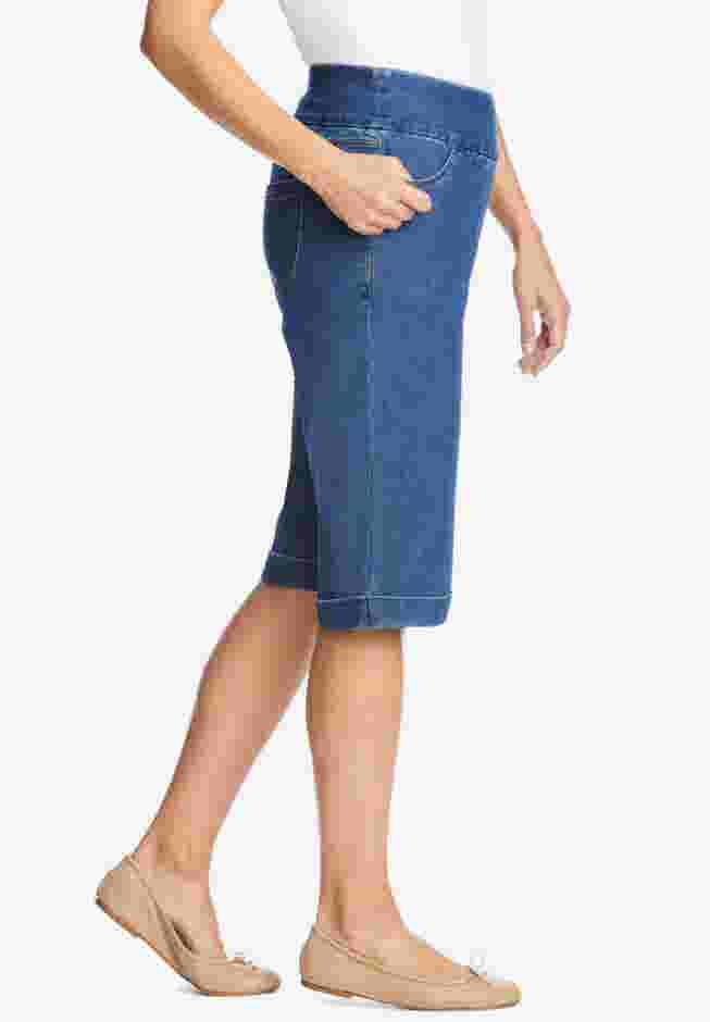 Flex-Fit Pull-On Denim Short image number 2