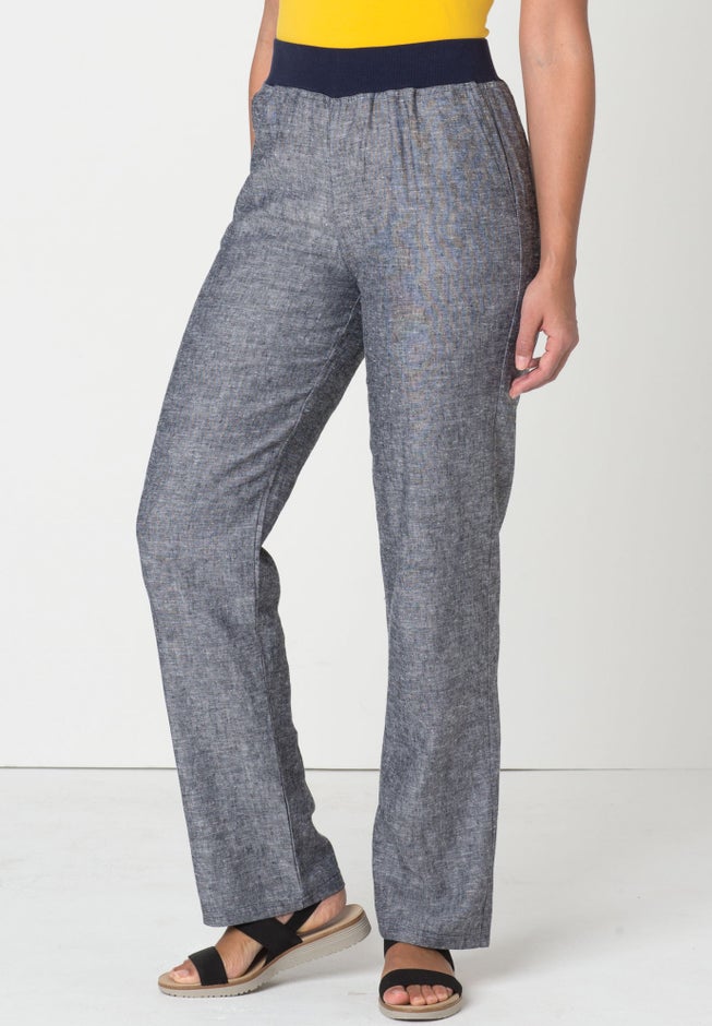 Pull-On Flex-Fit Elastic-Waist Stretch Denim Jeans Shorts image number 5