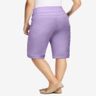 Pull-On Flex-Fit Elastic-Waist Stretch Denim Jeans Shorts image number null