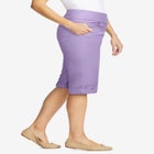 Pull-On Flex-Fit Elastic-Waist Stretch Denim Jeans Shorts image number null