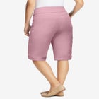 Pull-On Flex-Fit Elastic-Waist Stretch Denim Jeans Shorts image number null