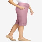 Pull-On Flex-Fit Elastic-Waist Stretch Denim Jeans Shorts image number null