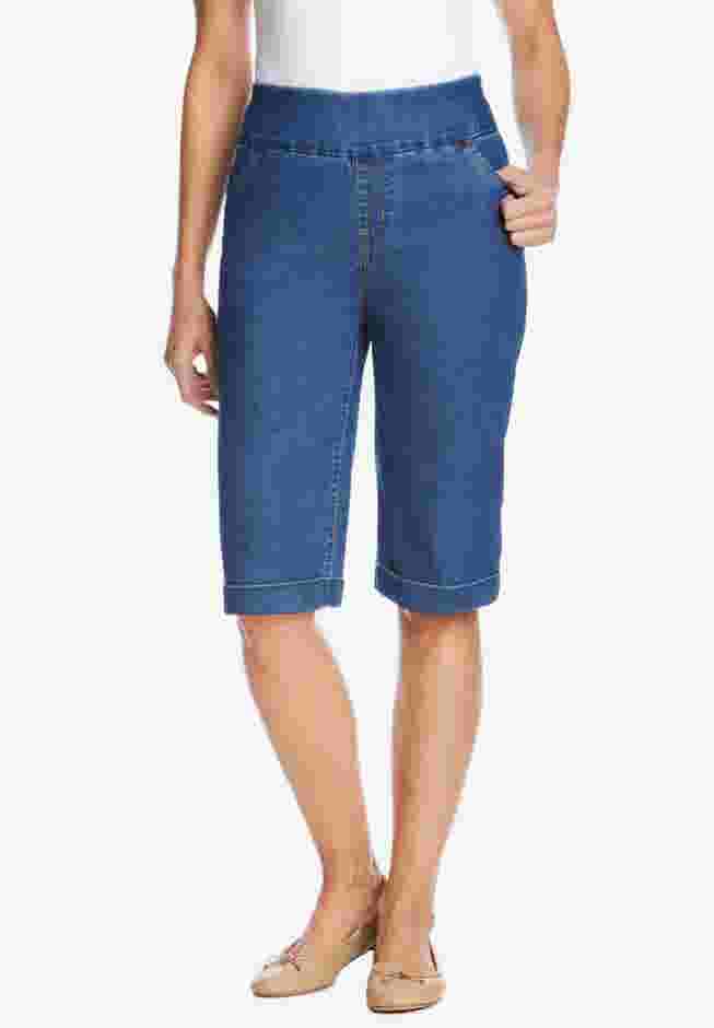 Flex-Fit Pull-On Denim Short image number 0