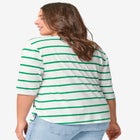 Striped Button Sleeve Tee image number null
