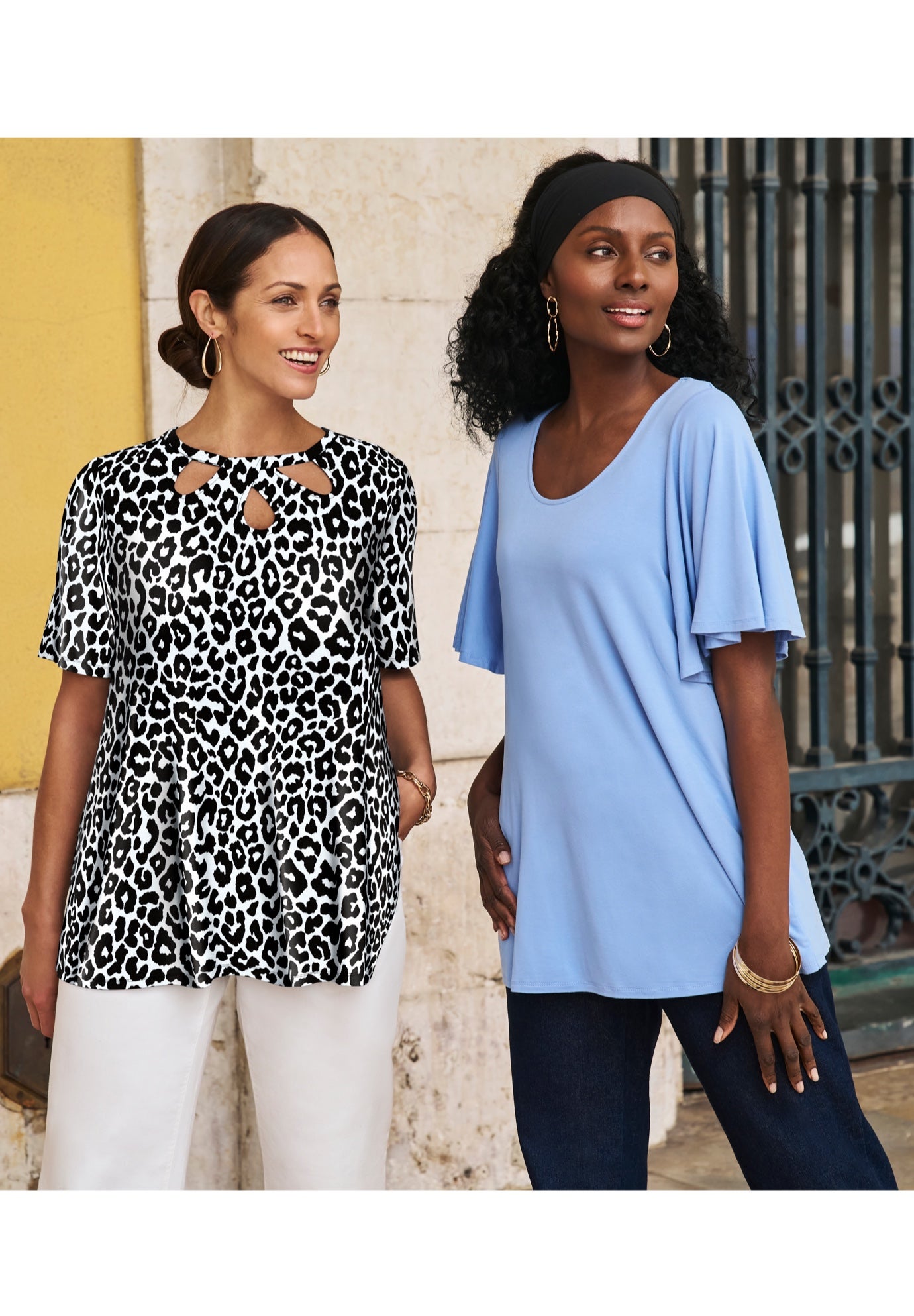 Stretch Knit Cutout Swing Tunic image number 3