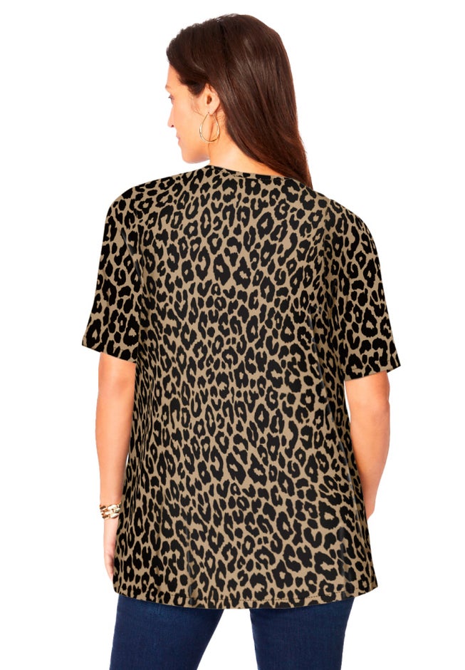Stretch Knit Cutout Swing Tunic image number 2