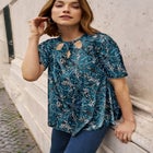 Stretch Knit Cutout Swing Tunic image number null