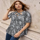 Stretch Knit Cutout Swing Tunic image number null