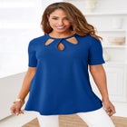 Stretch Knit Cutout Swing Tunic image number null