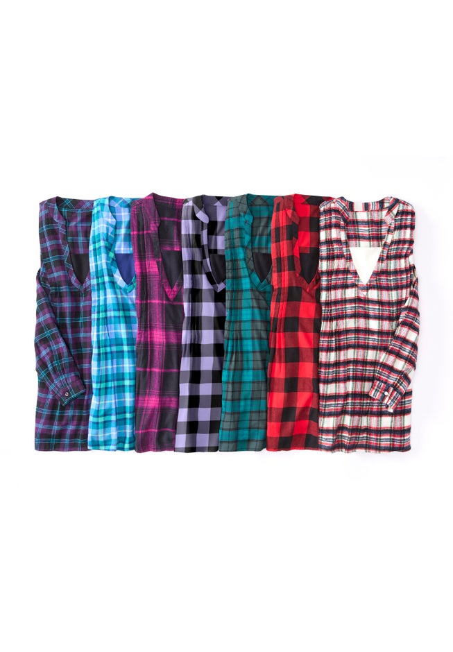 Flannel Tunic With Layered Look image number 2