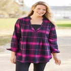 Flannel Tunic With Layered Look image number null
