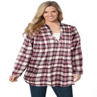 Flannel Tunic With Layered Look image number null