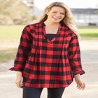 Flannel Tunic With Layered Look image number null