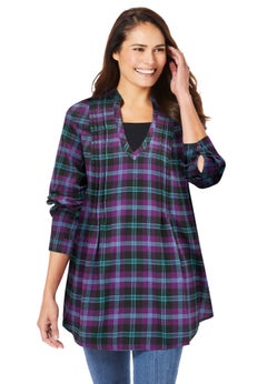Flannel Tunic With Layered Look