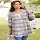 Flannel Tunic With Layered Look image number null