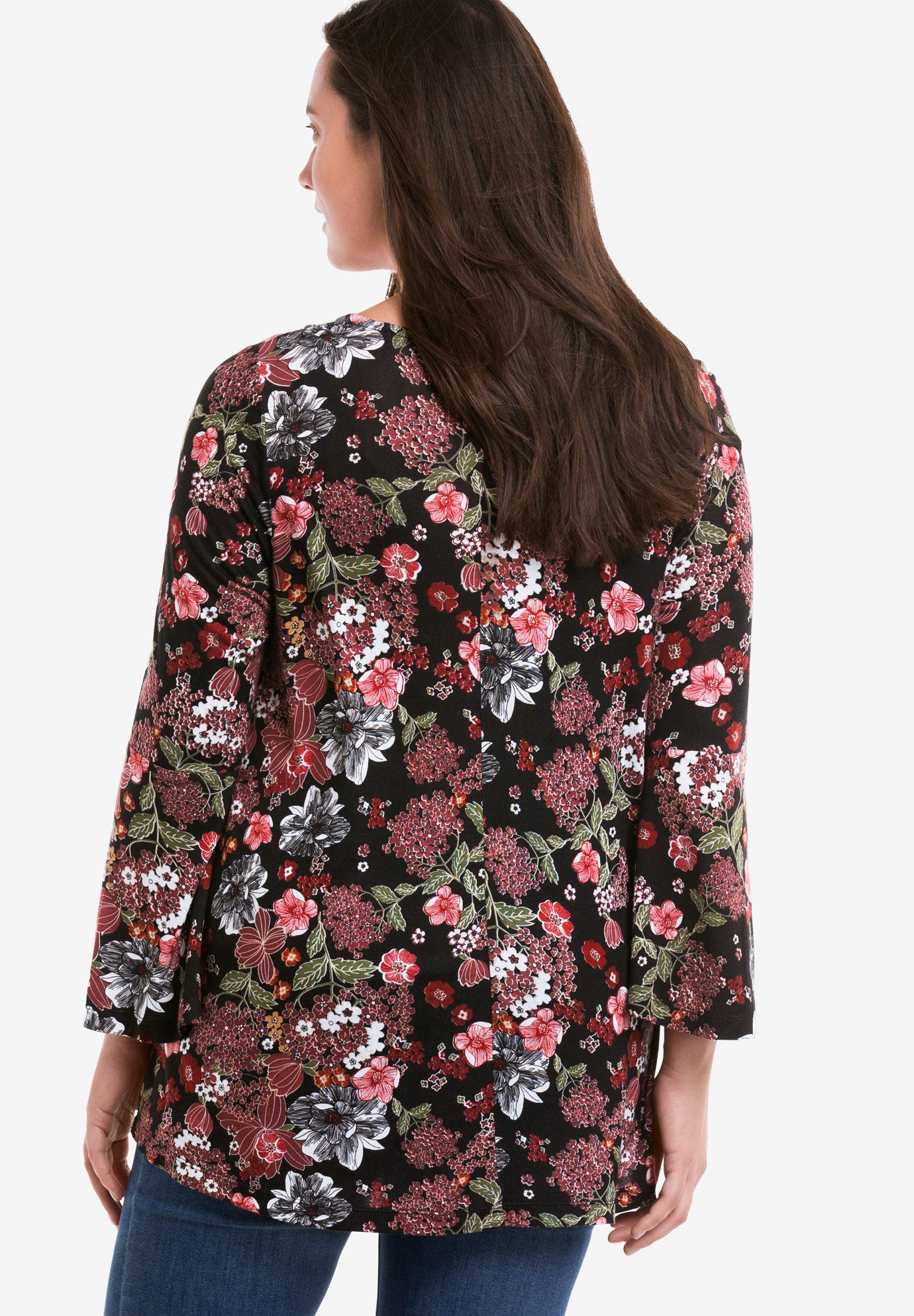 Bell Sleeve A-Line Knit Tunic image number 1