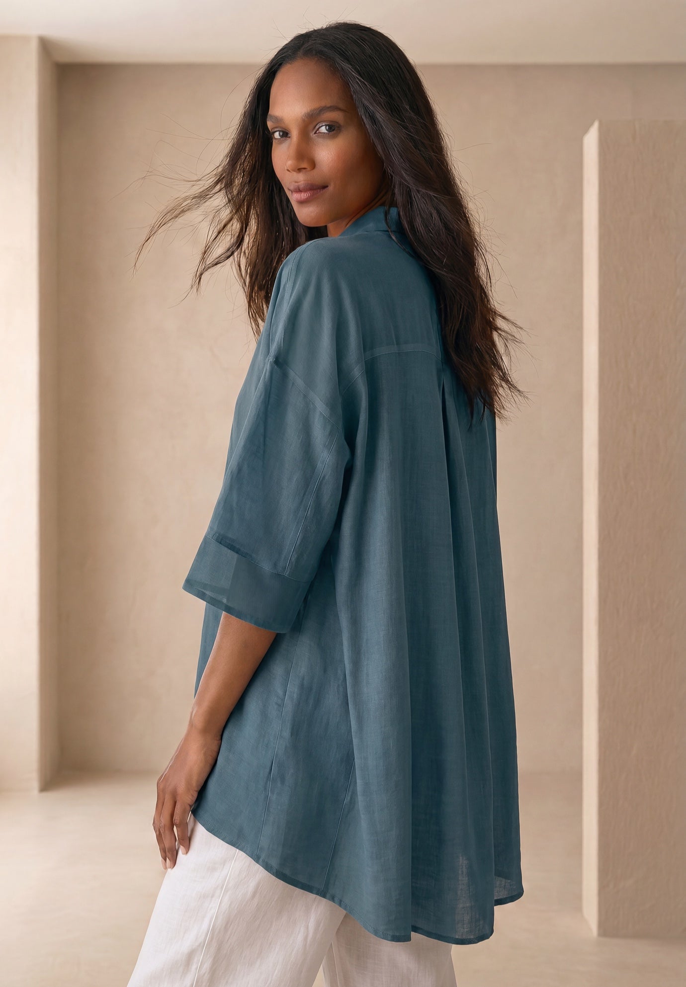 Hi-Low Linen Tunic image number 1