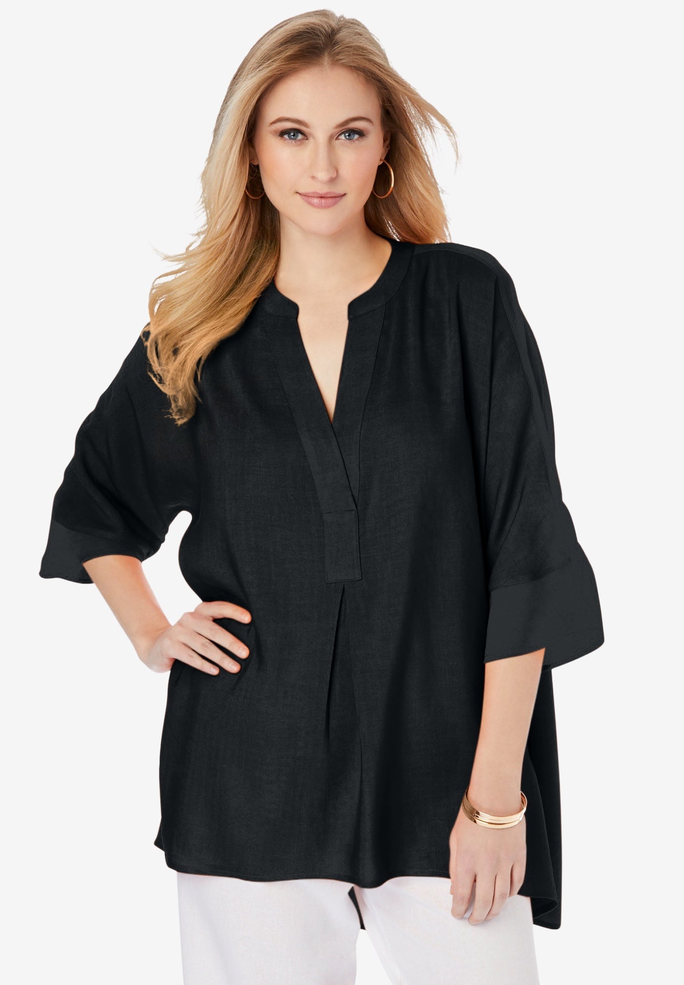 Hi-Low Linen Tunic image number 0