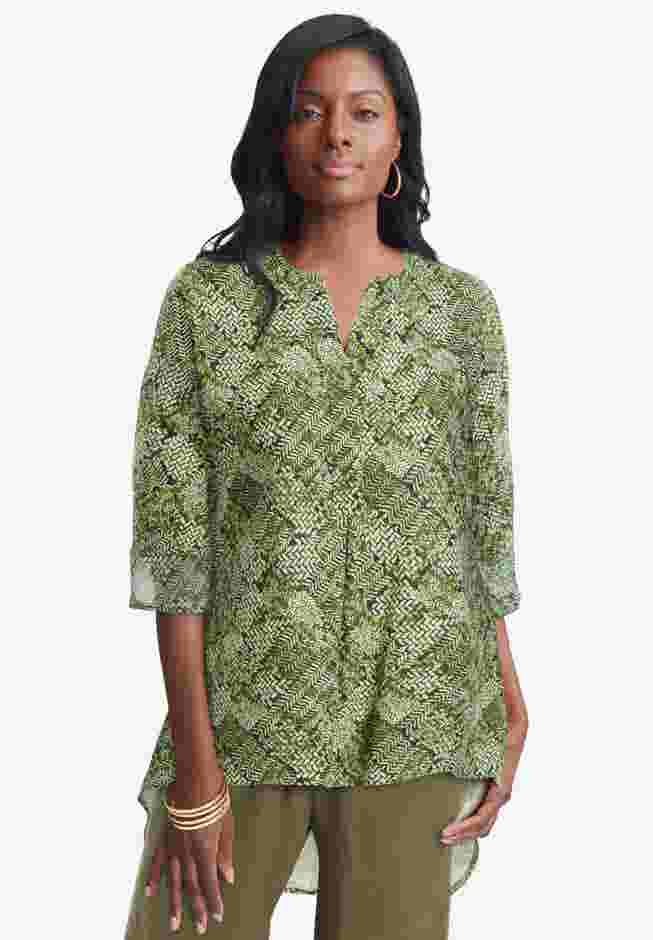 Hi-Low Linen Tunic image number 0