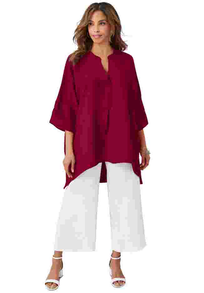 Hi-Low Linen Tunic image number 0